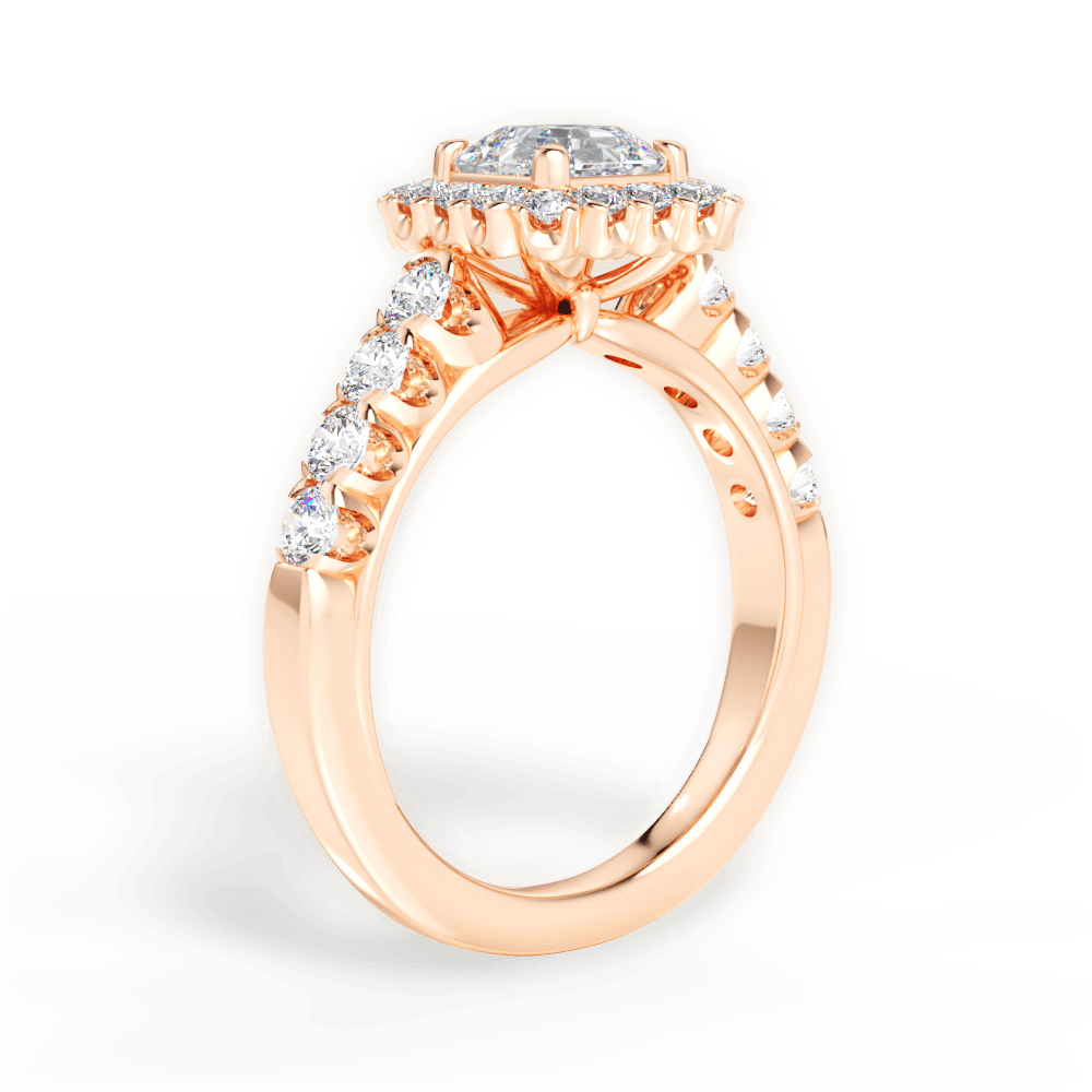 Lacey Asscher Cut Lab Grown Diamond 18Kt Rose Gold Engagement Ring - View 3