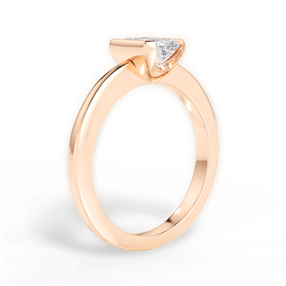 Bridget Emerald Cut Lab Grown Diamond 18Kt Rose Gold Engagement Ring - View 3