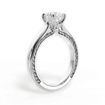 Carrie Round Cut Lab Grown Diamond 18Kt White Gold Engagement Ring - View 3