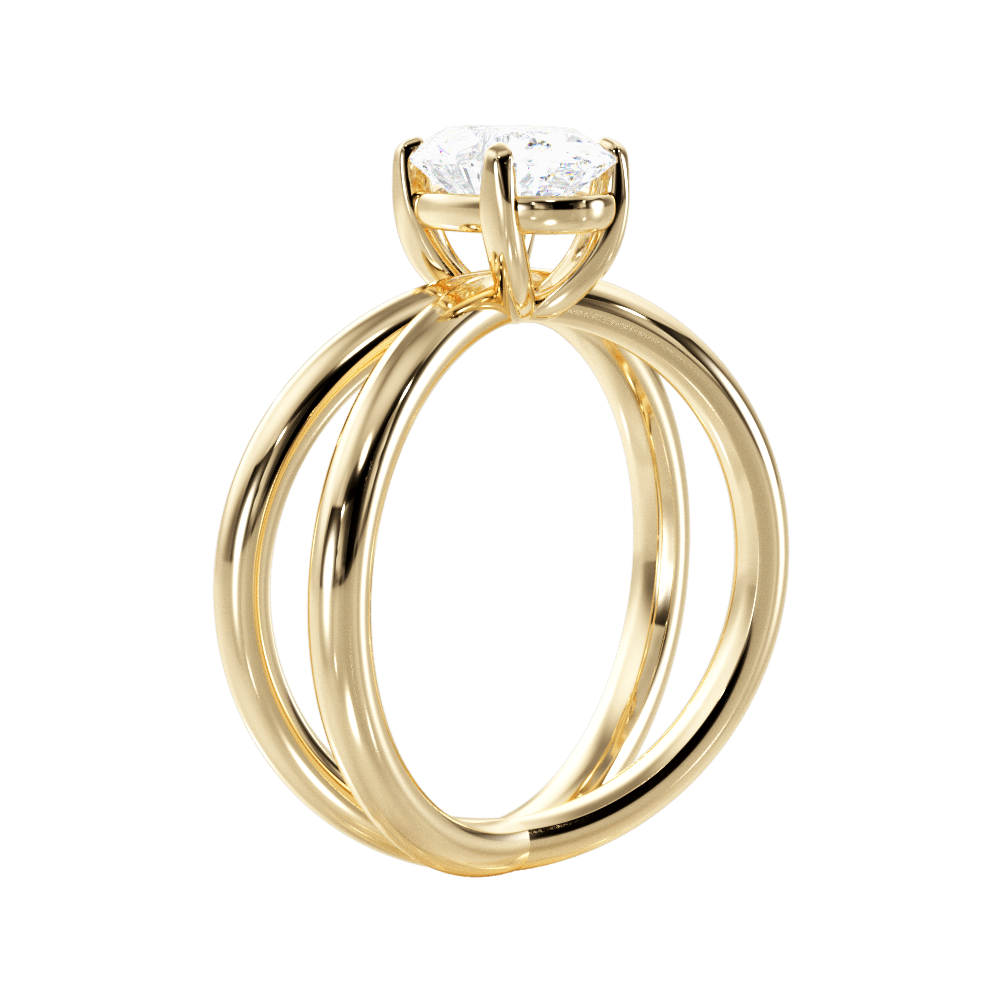 Ada Oval Cut Lab Grown Diamond 18Kt Yellow Gold Engagement Ring - View 2