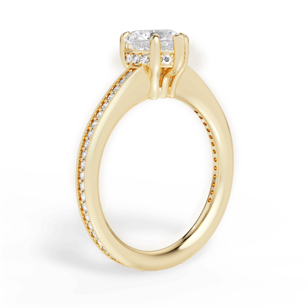 Janet Heart Cut Lab Grown Diamond 18Kt Yellow Gold Engagement Ring - View 4