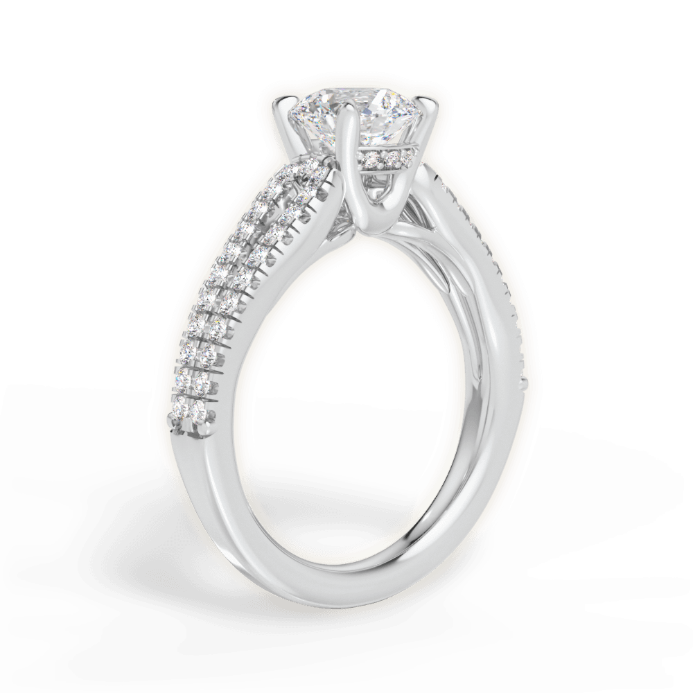 Jessica Round Cut Lab Grown Diamond 14Kt White Gold Engagement Ring - View 3