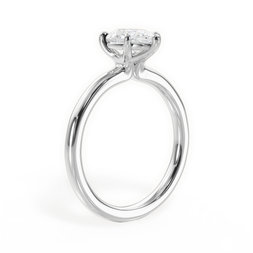 Angela Pear Cut Lab Grown Diamond Platinum Engagement Ring - View 3