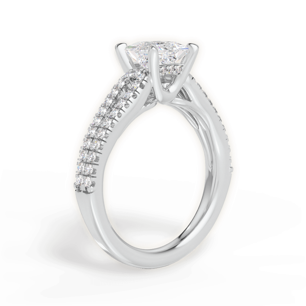 Jessica Princess Cut Lab Grown Diamond Platinum Engagement Ring - View 2