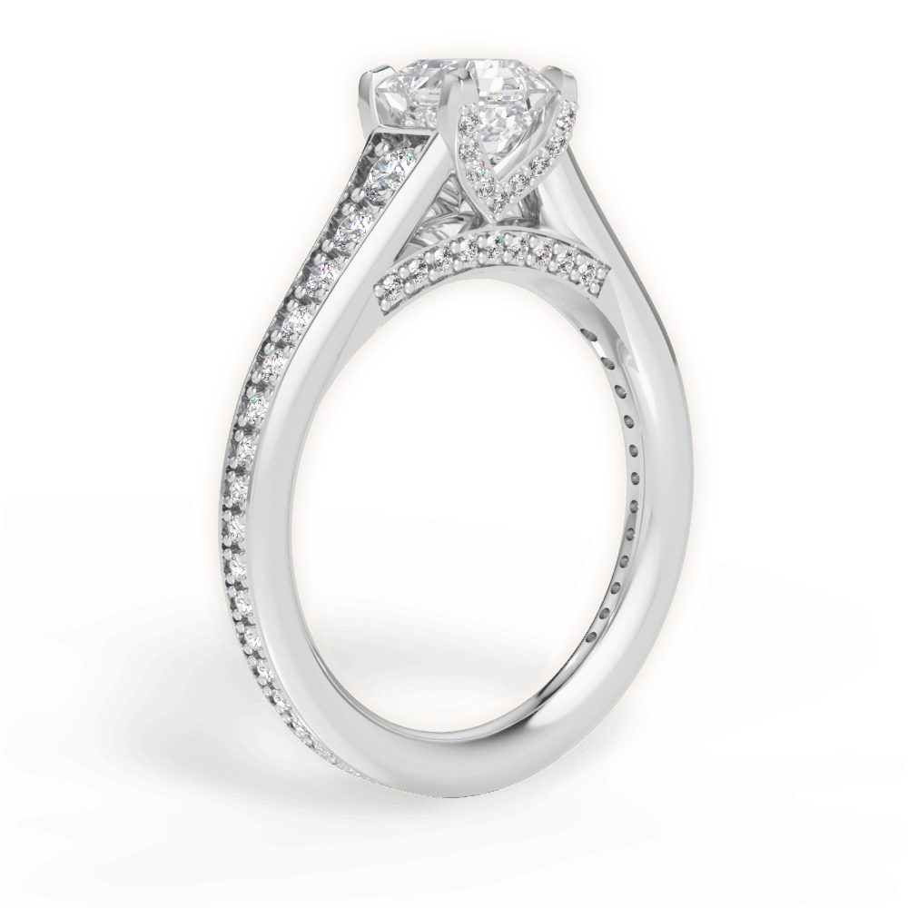 Leslie Asscher Cut Lab Grown Diamond 14Kt White Gold Engagement Ring - View 3