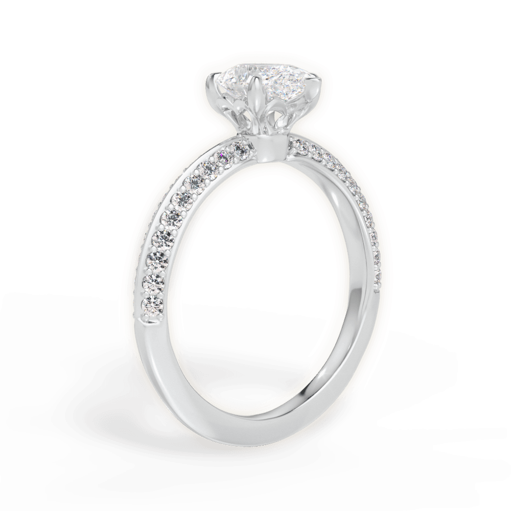 Gail Pear Cut Lab Grown Diamond 18Kt White Gold Engagement Ring - View 3