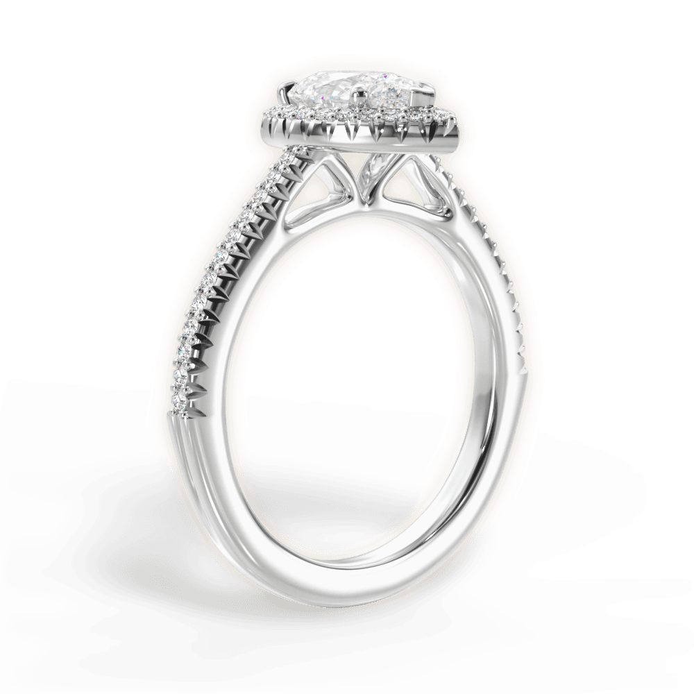 Jenny Pear Cut Lab Grown Diamond 14Kt White Gold Engagement Ring - View 4
