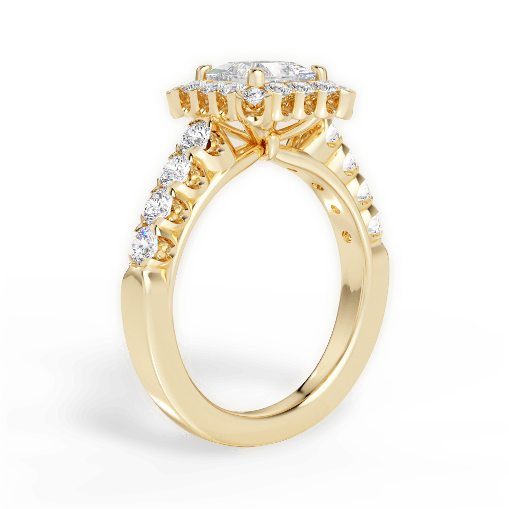 Lacey Princess Cut Lab Grown Diamond 18Kt Yellow Gold Engagement Ring - View 3