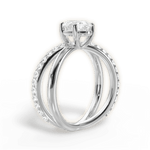 Jennifer Oval Cut Lab Grown Diamond 18Kt White Gold Engagement Ring - View 3