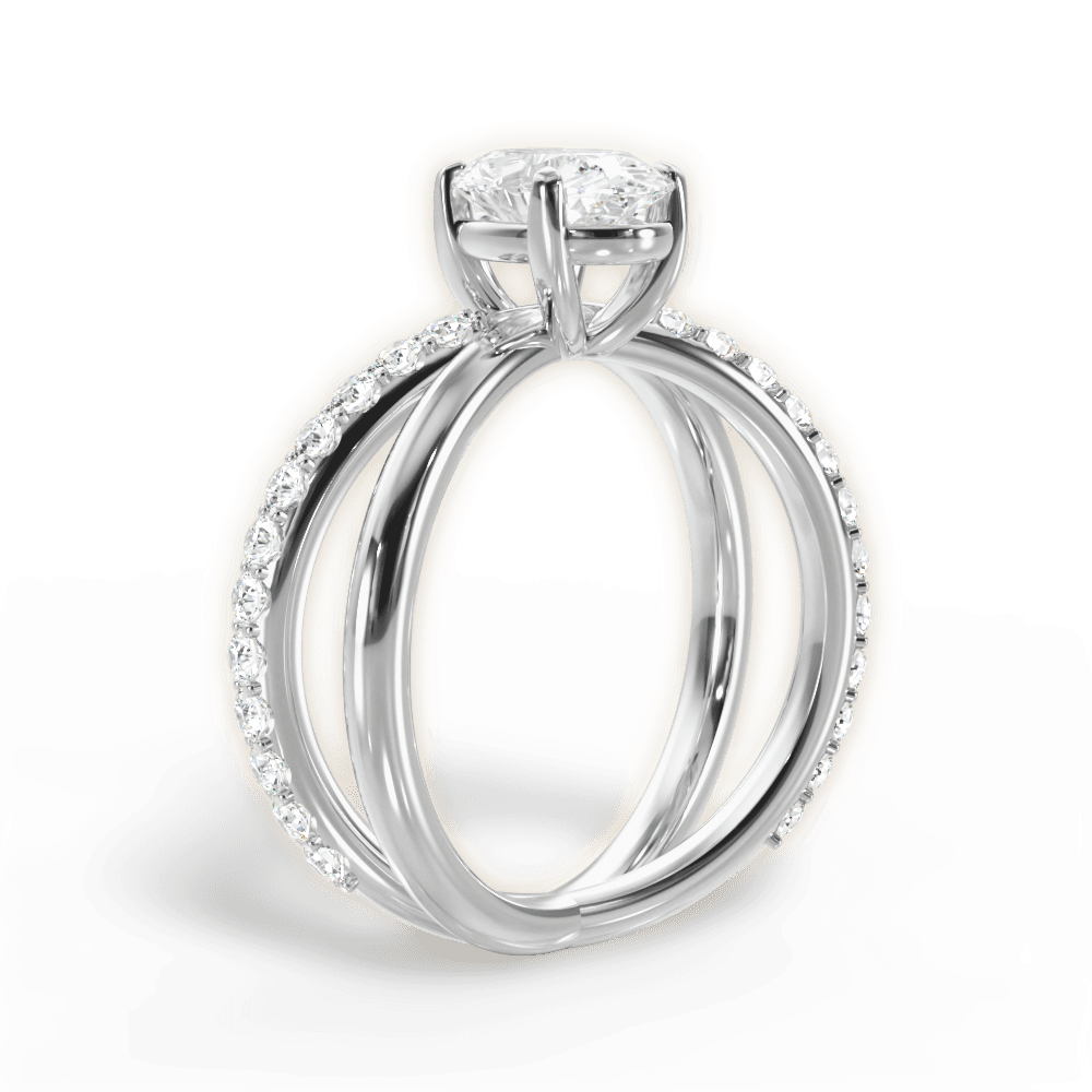 Jennifer Oval Cut Lab Grown Diamond 18Kt White Gold Engagement Ring - View 3