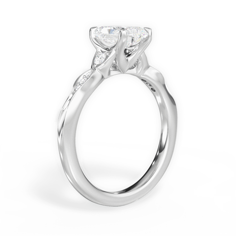 Cassie Radiant Cut Lab Grown Diamond 14Kt White Gold Engagement Ring - View 3