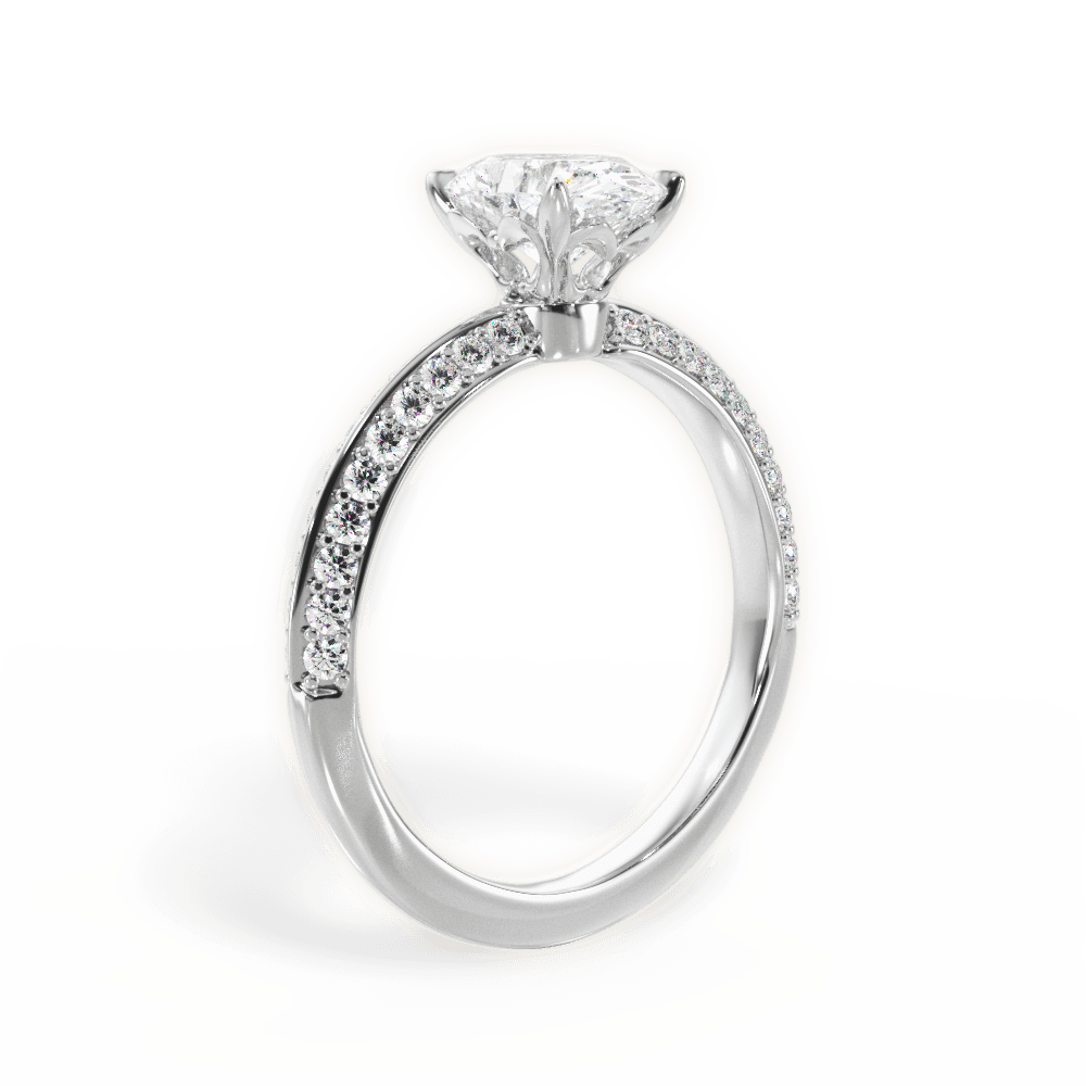 Gail Oval Cut Lab Grown Diamond Platinum Engagement Ring - View 3