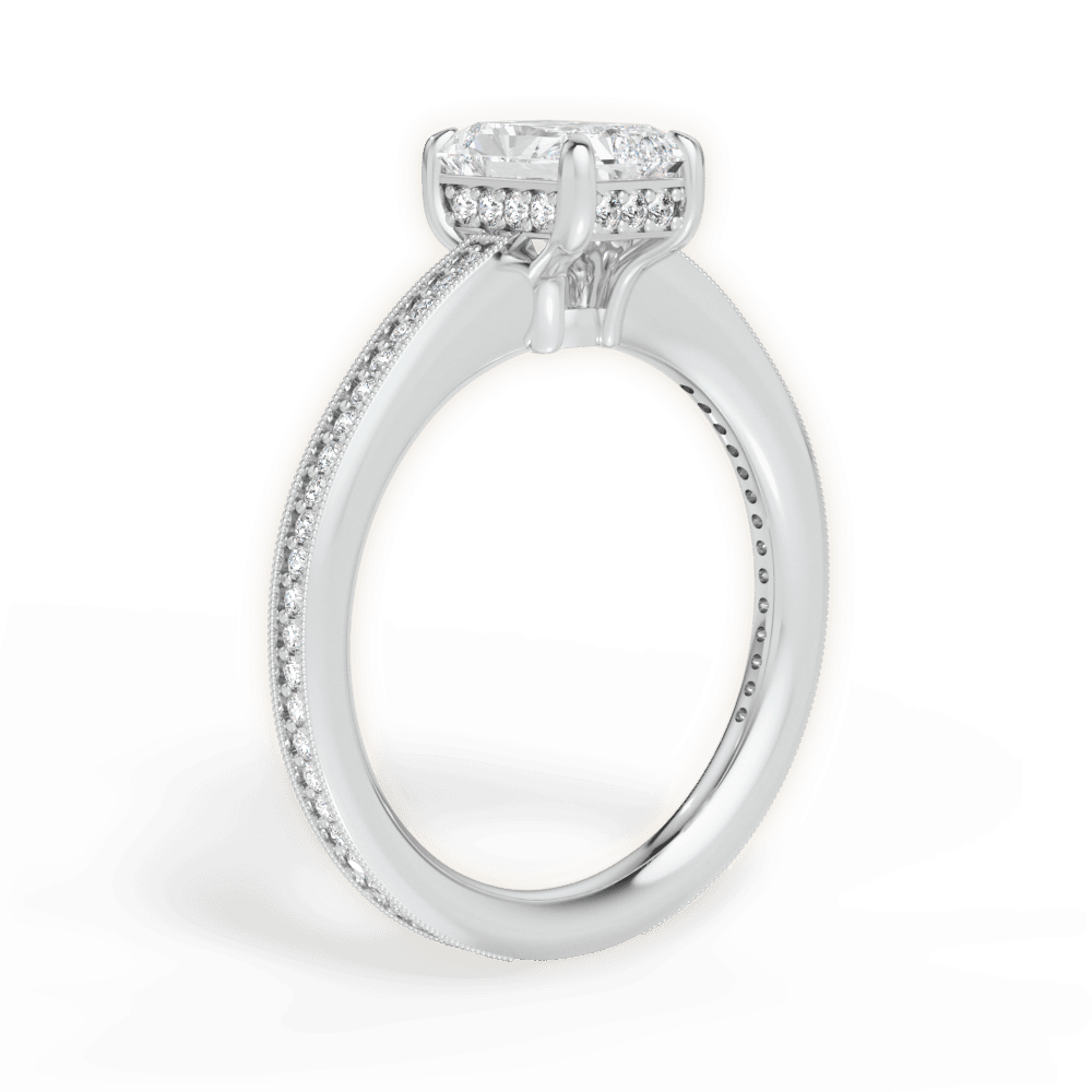 Janet Radiant Cut Lab Grown Diamond Platinum Engagement Ring - View 4