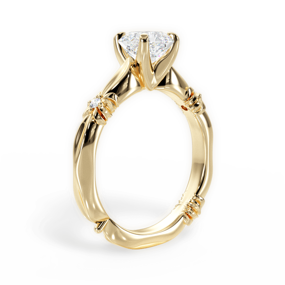 Claire Asscher Cut Lab Grown Diamond 18Kt Yellow Gold Engagement Ring - View 2