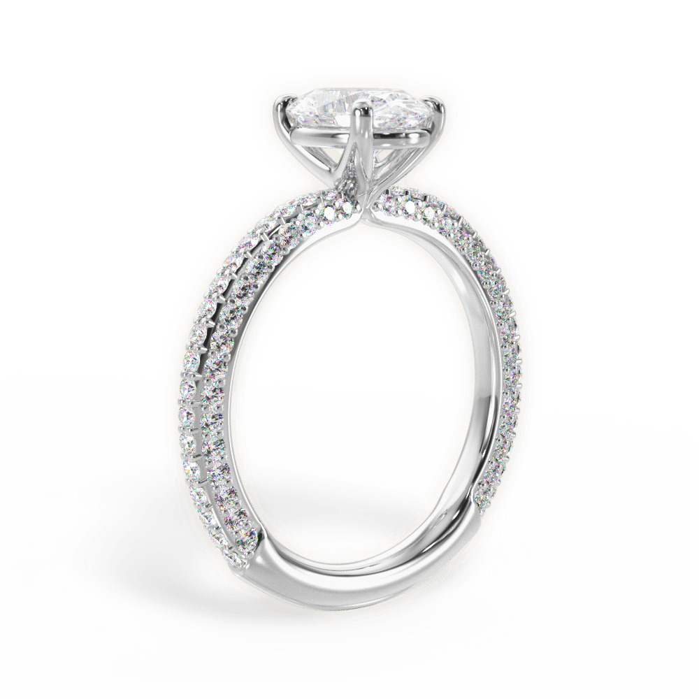 Kristen Oval Cut Lab Grown Diamond Platinum Engagement Ring - View 4