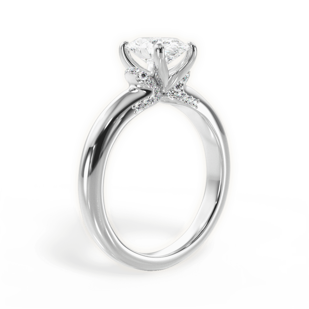 Florence Oval Cut Lab Grown Diamond Platinum Engagement Ring - View 3