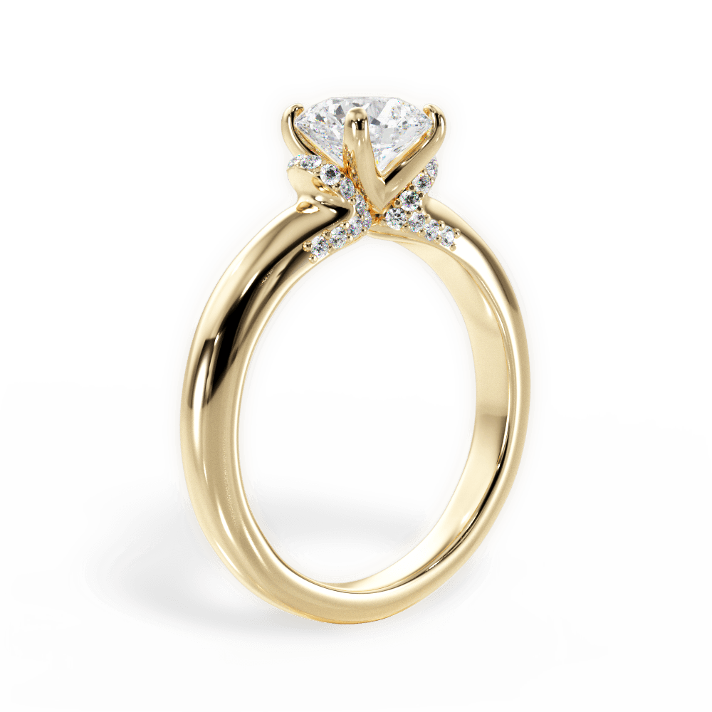 Florence Round Cut Lab Grown Diamond 18Kt Yellow Gold Engagement Ring - View 2
