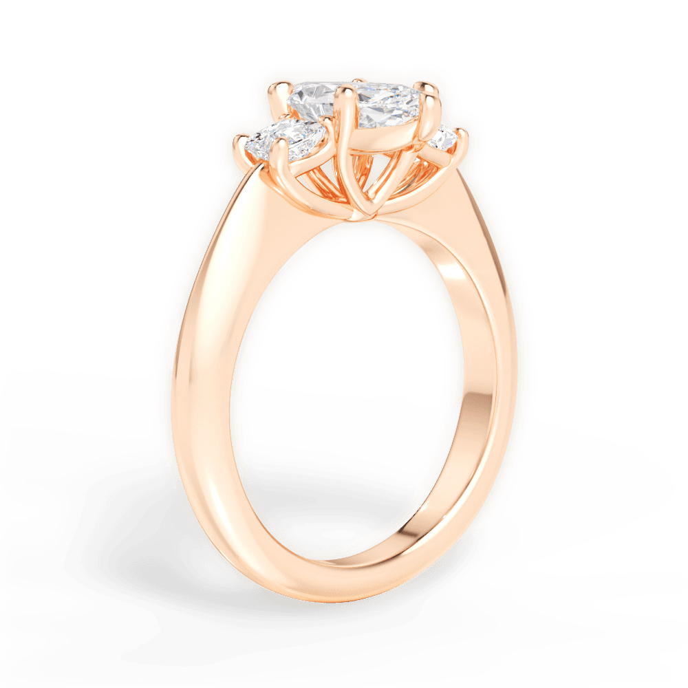 Dorothy Marquise Cut Lab Grown Diamond 18Kt Rose Gold Engagement Ring - View 3