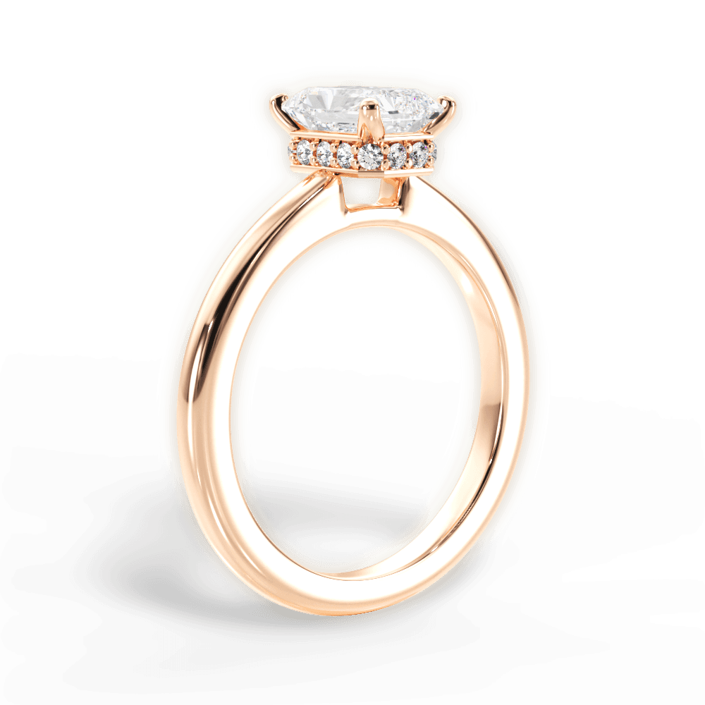 Brianna Radiant Cut Lab Grown Diamond 18Kt Rose Gold Engagement Ring - View 2