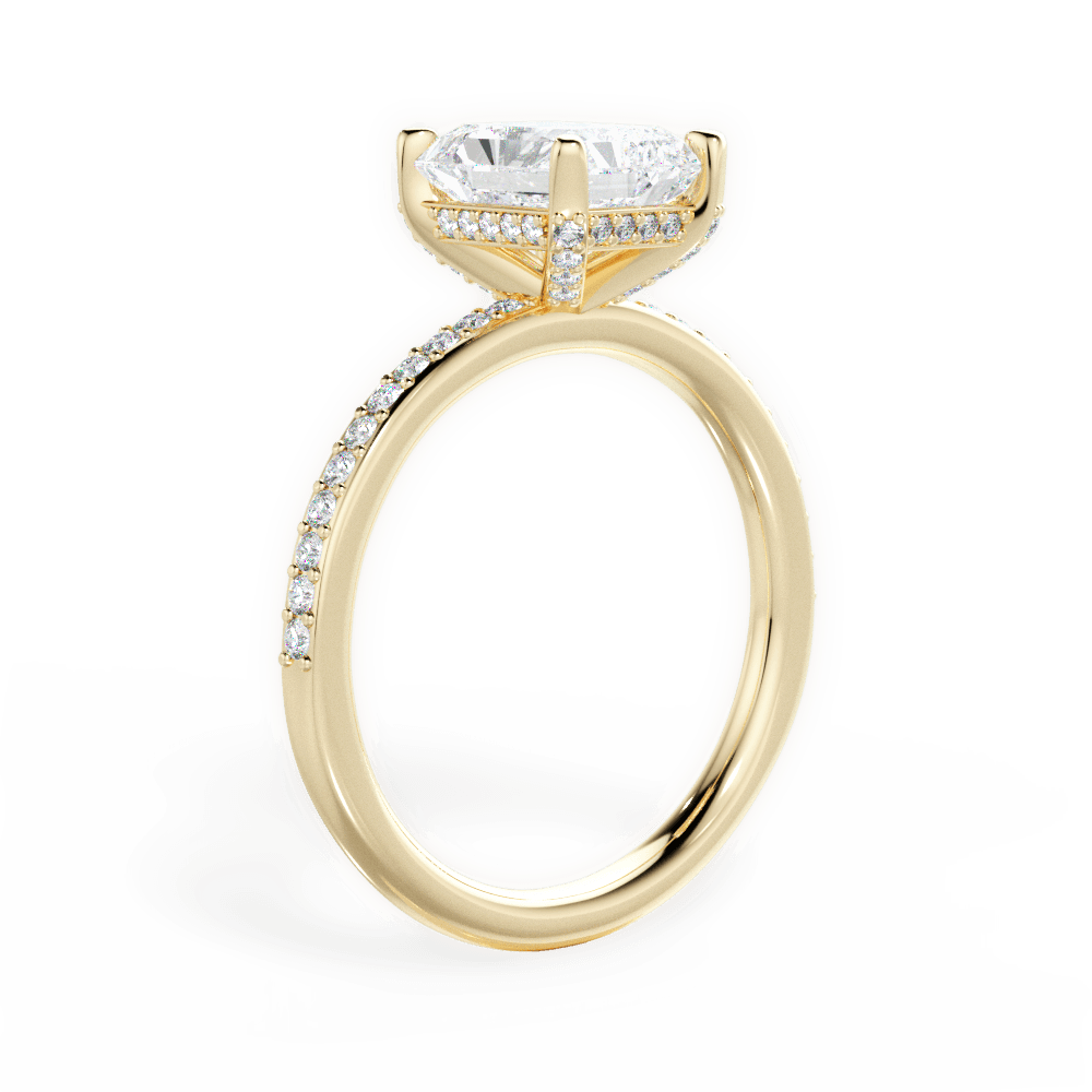 Janice Radiant Cut Lab Grown Diamond 18Kt Yellow Gold Engagement Ring - View 3