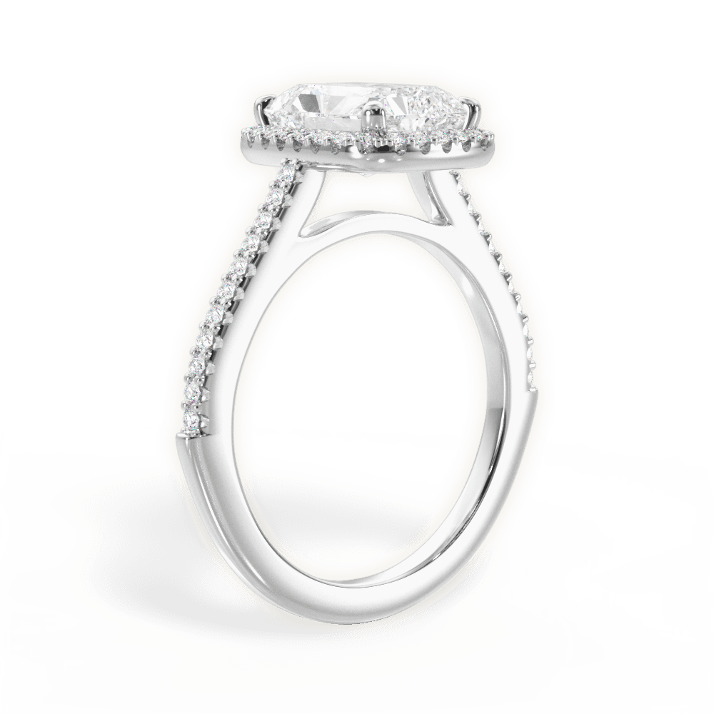 Jeanne Radiant Cut Lab Grown Diamond Platinum Engagement Ring - View 3
