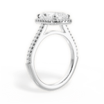 Jeanne Radiant Cut Lab Grown Diamond 14Kt White Gold Engagement Ring - View 3