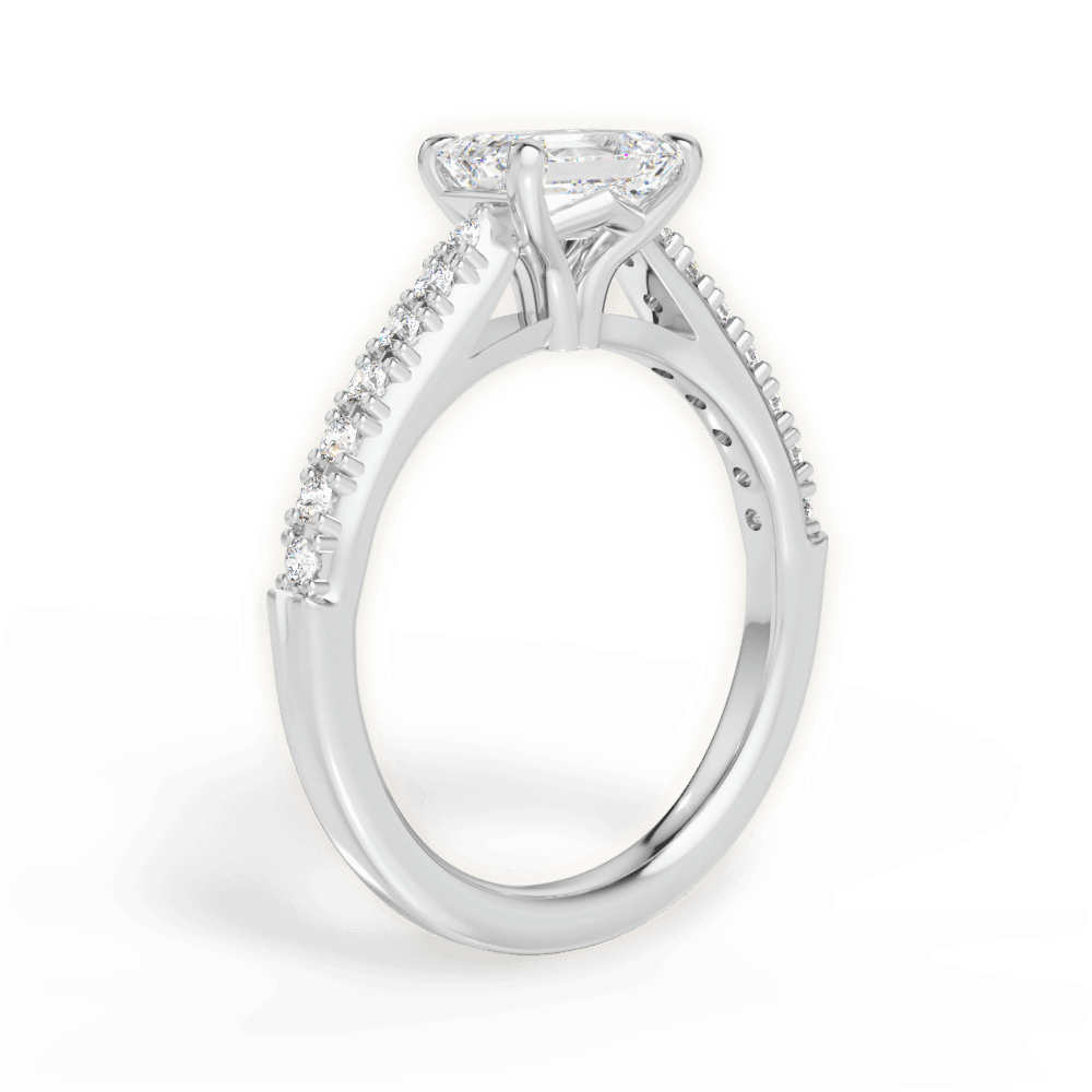 Diane Emerald Cut Lab Grown Diamond Platinum Engagement Ring - View 2