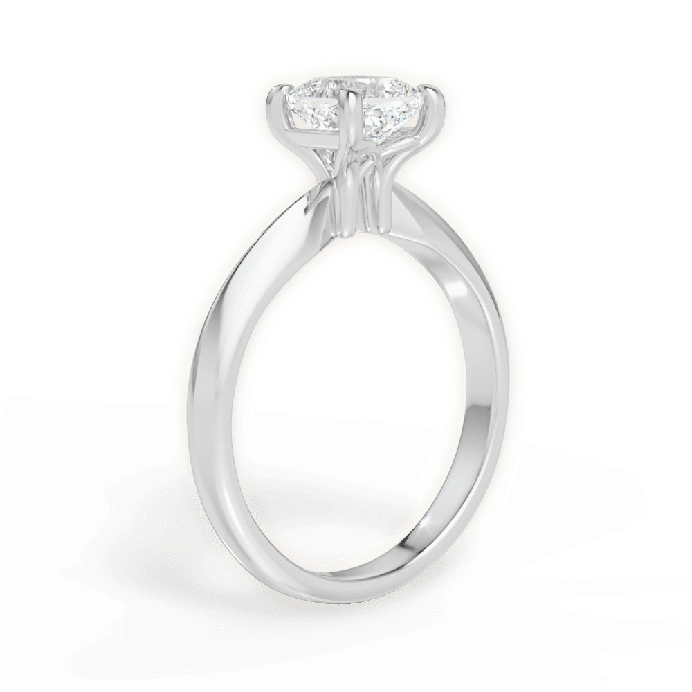 Aria Cushion Cut Lab Grown Diamond 18Kt White Gold Engagement Ring - View 2