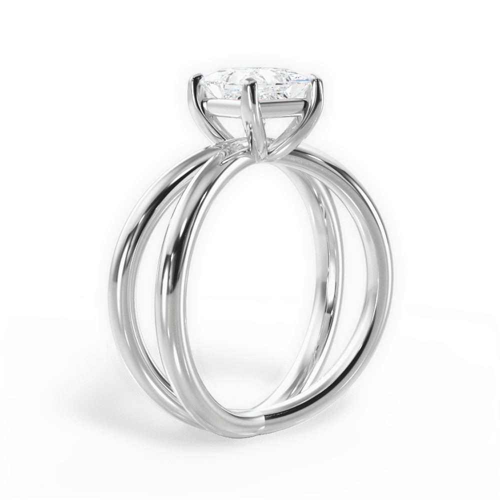 Ada Princess Cut Lab Grown Diamond 14Kt White Gold Engagement Ring - View 2