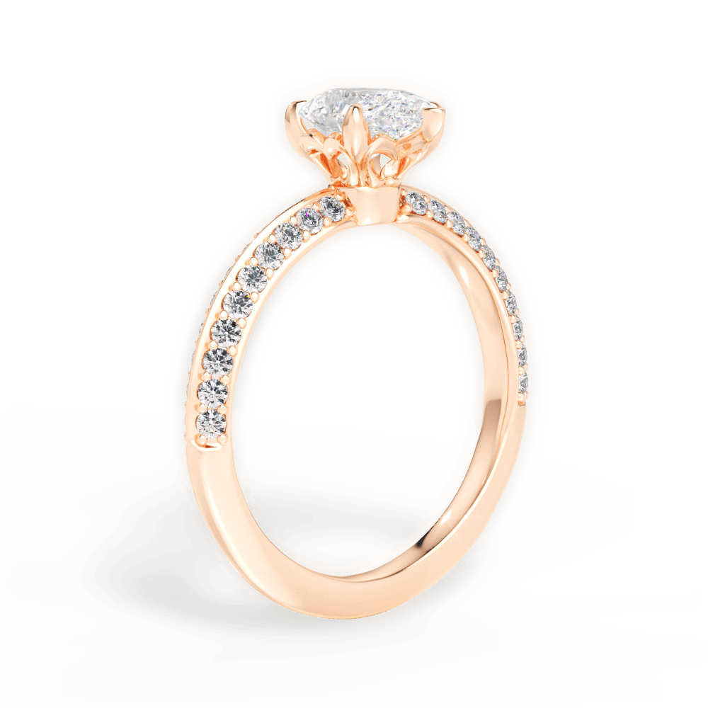 Gail Pear Cut Lab Grown Diamond 18Kt Rose Gold Engagement Ring - View 2