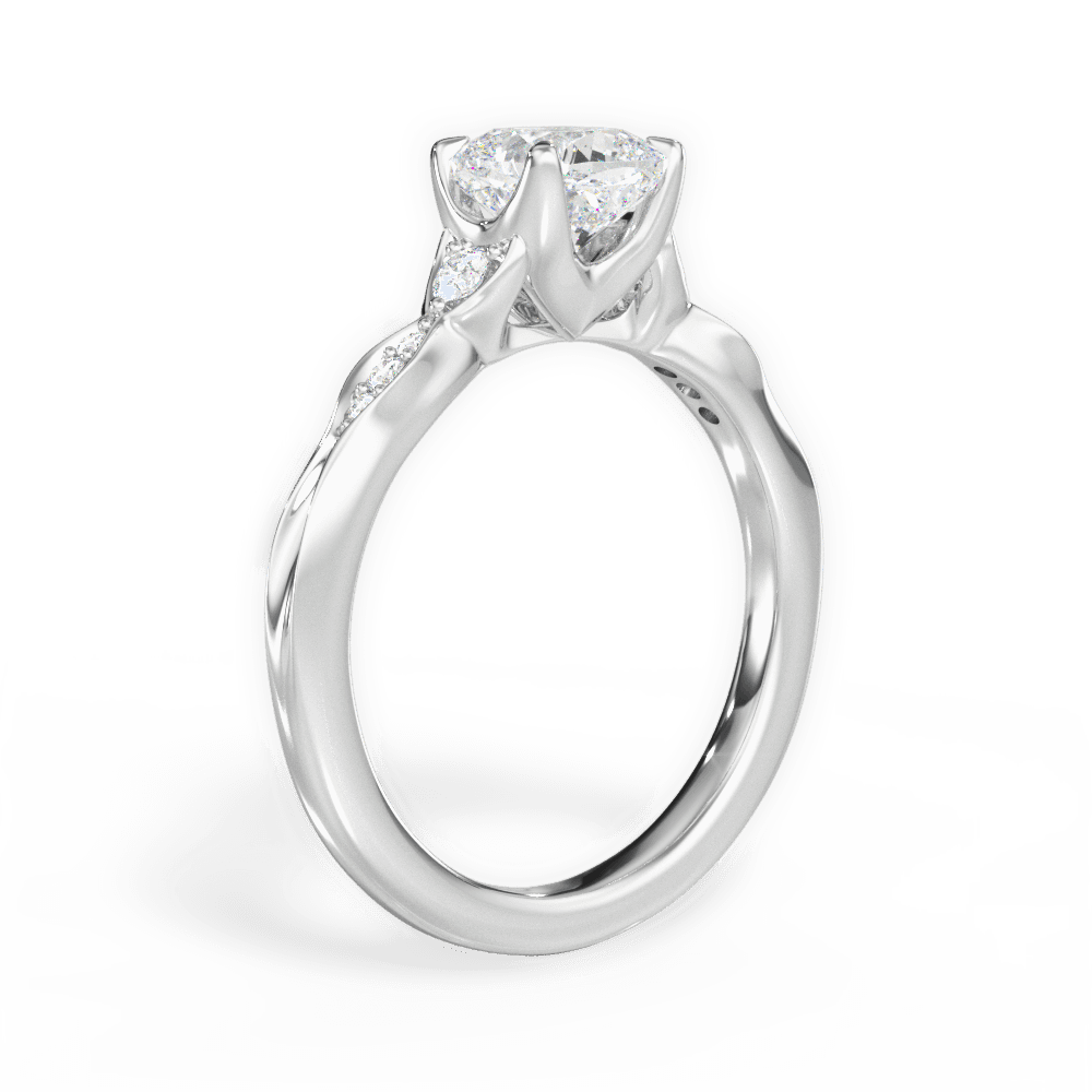 Cassie Cushion Cut Lab Grown Diamond 14Kt White Gold Engagement Ring - View 4