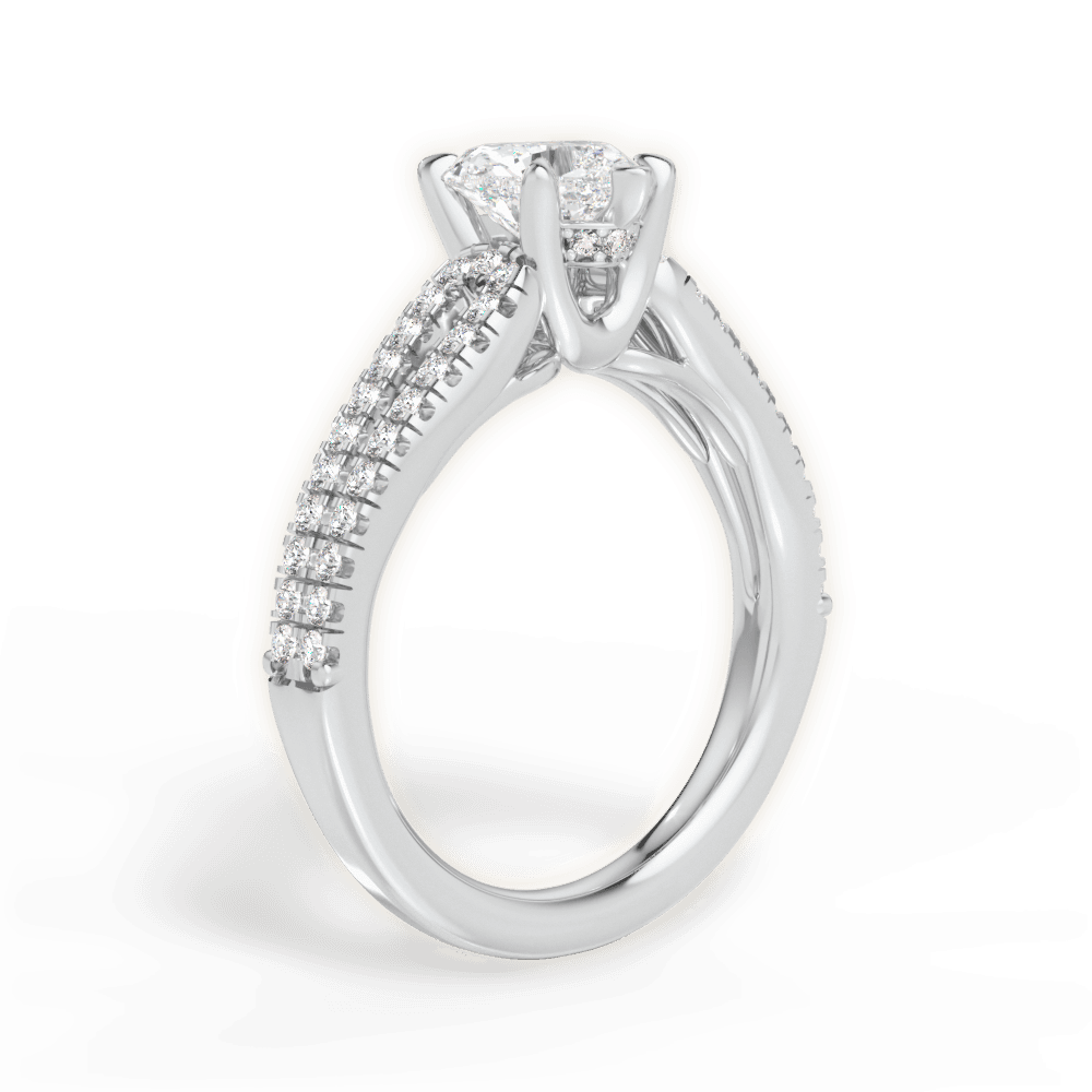 Jessica Heart Cut Lab Grown Diamond Platinum Engagement Ring - View 3