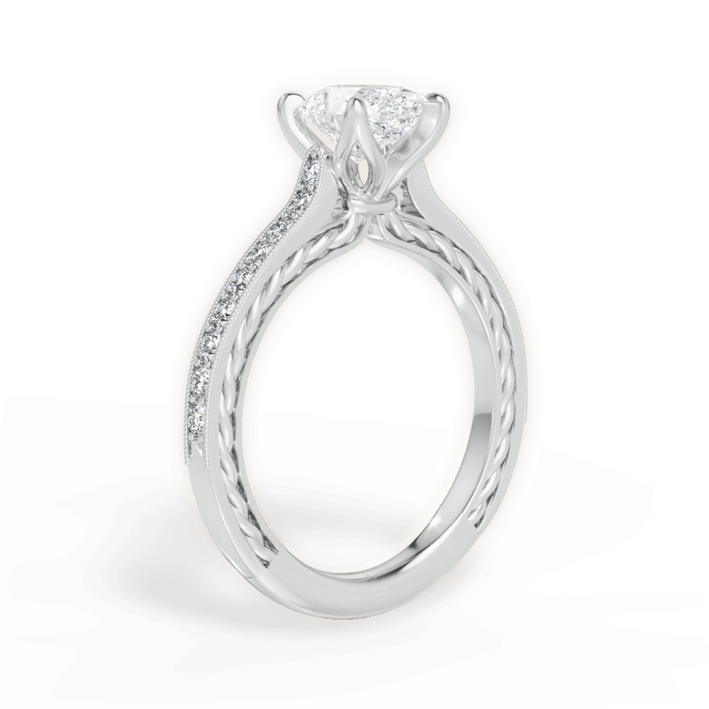Gilda Pear Cut Lab Grown Diamond 18Kt White Gold Engagement Ring - View 2