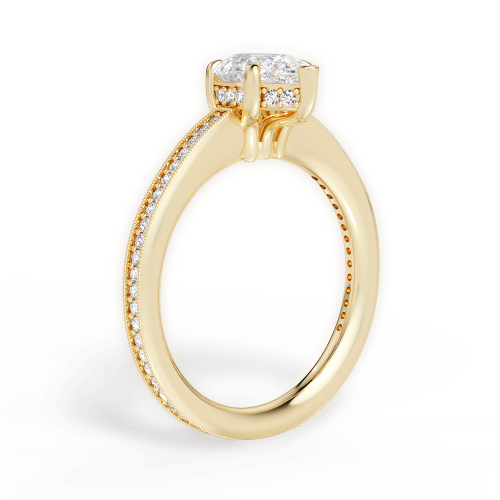 Janet Pear Cut Lab Grown Diamond 18Kt Yellow Gold Engagement Ring - View 2