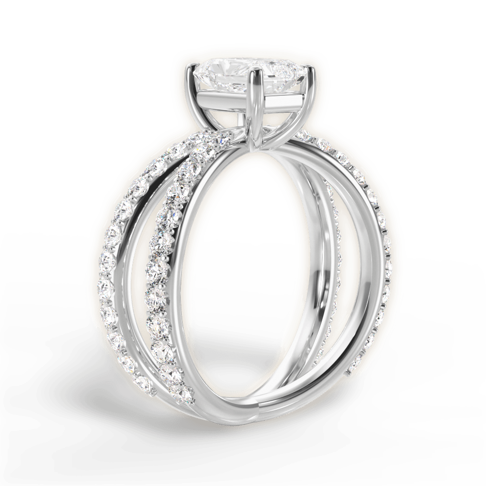 Lauren Radiant Cut Lab Grown Diamond 14Kt White Gold Engagement Ring - View 3
