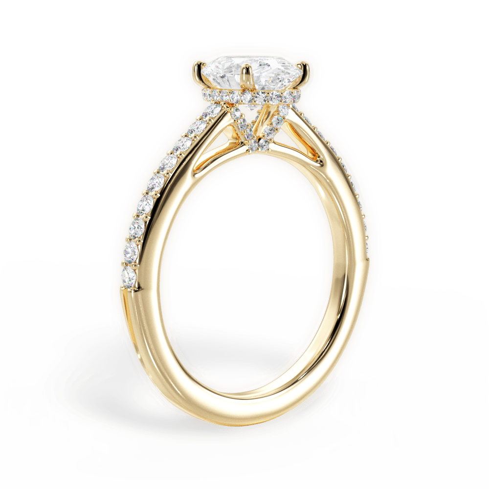 Joan Oval Cut Lab Grown Diamond 18Kt Yellow Gold Engagement Ring - View 2