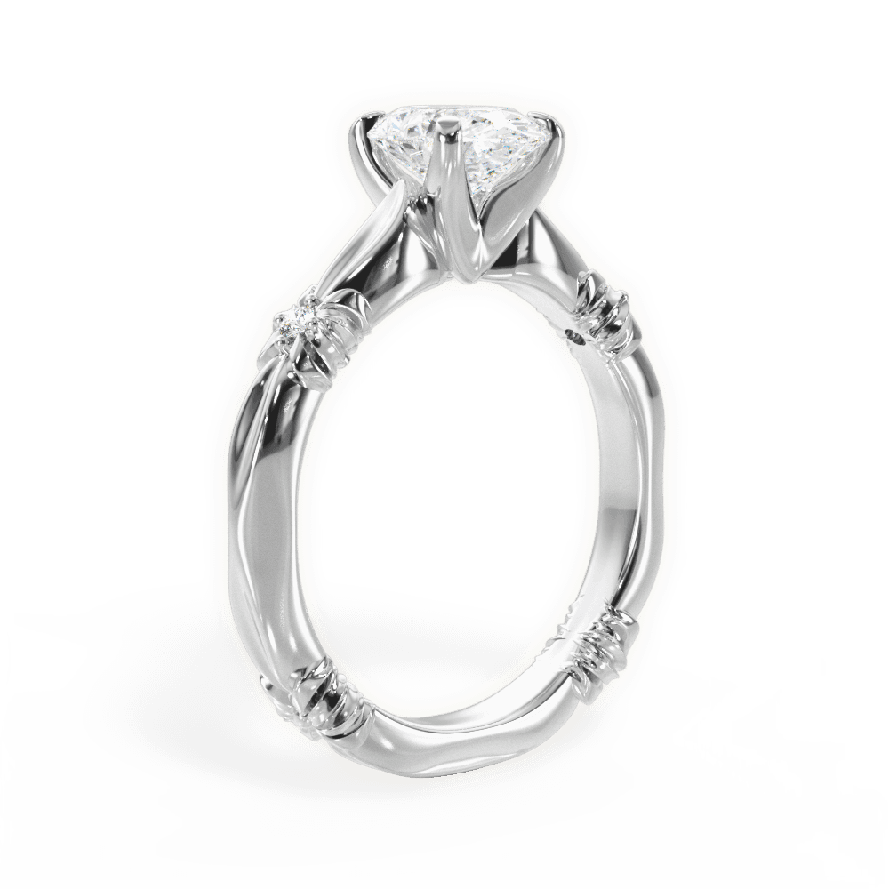 Claire Oval Cut Lab Grown Diamond 18Kt White Gold Engagement Ring - View 2