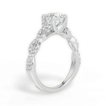 Justine Round Cut Lab Grown Diamond 14Kt White Gold Engagement Ring - View 2