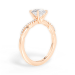 Charlotte Round Cut Lab Grown Diamond 18Kt Rose Gold Engagement Ring - View 3
