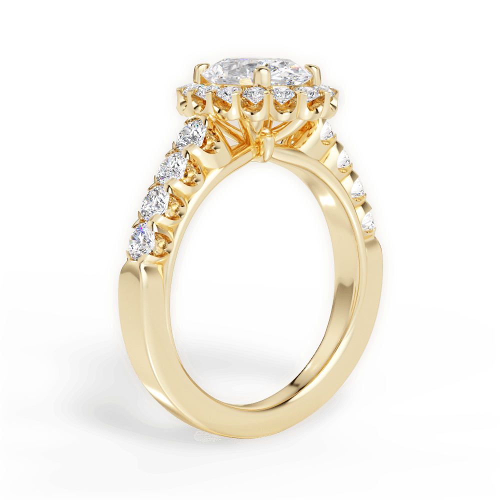 Lacey Oval Cut Lab Grown Diamond 18Kt Yellow Gold Engagement Ring - View 2