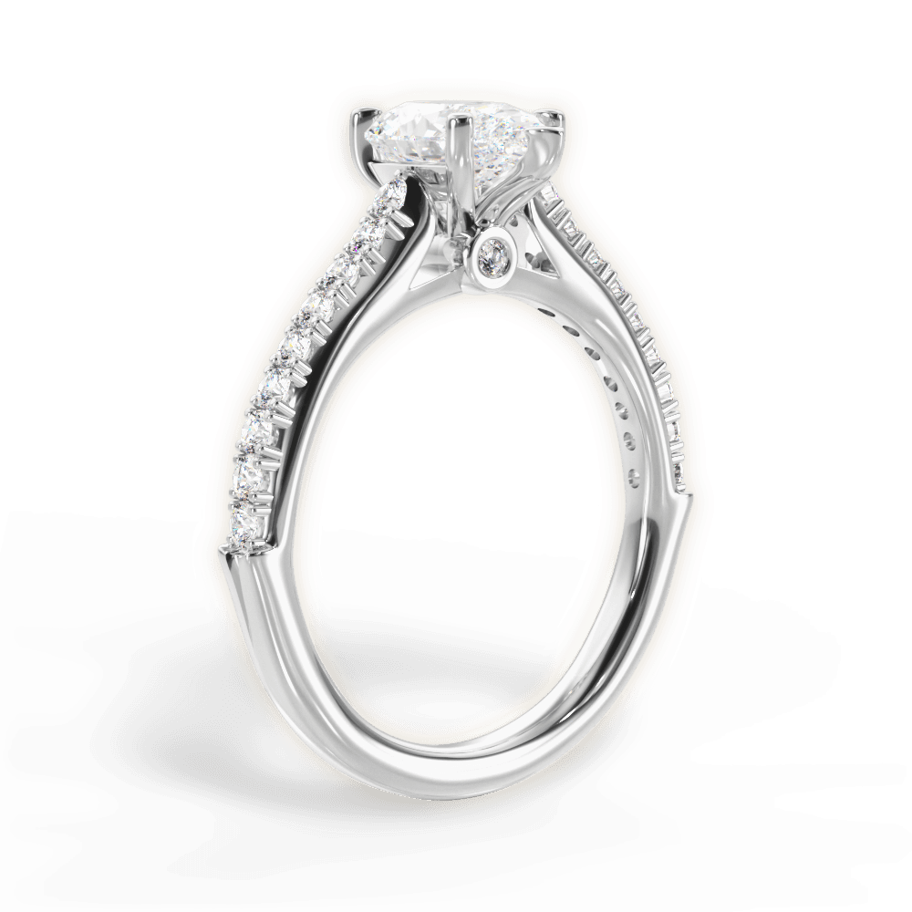 Frances Pear Cut Lab Grown Diamond 18Kt White Gold Engagement Ring - View 3
