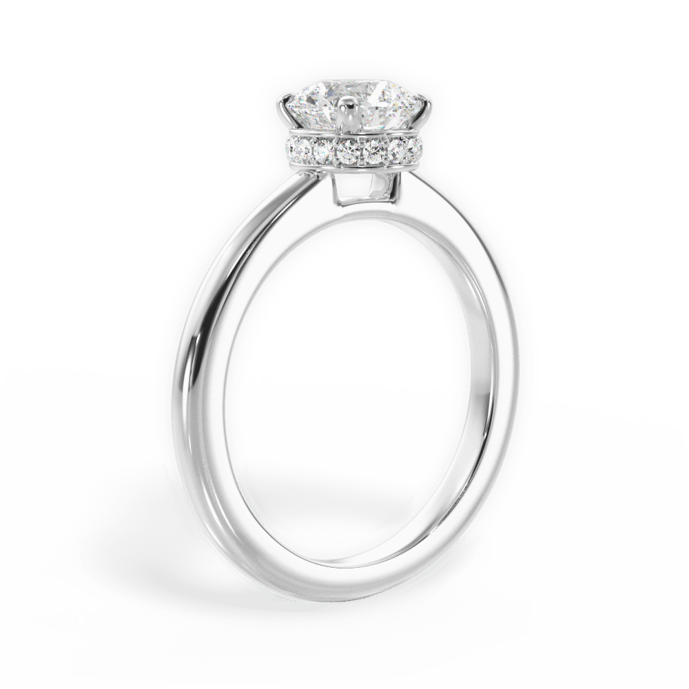 Brianna Round Cut Lab Grown Diamond 18Kt White Gold Engagement Ring - View 2