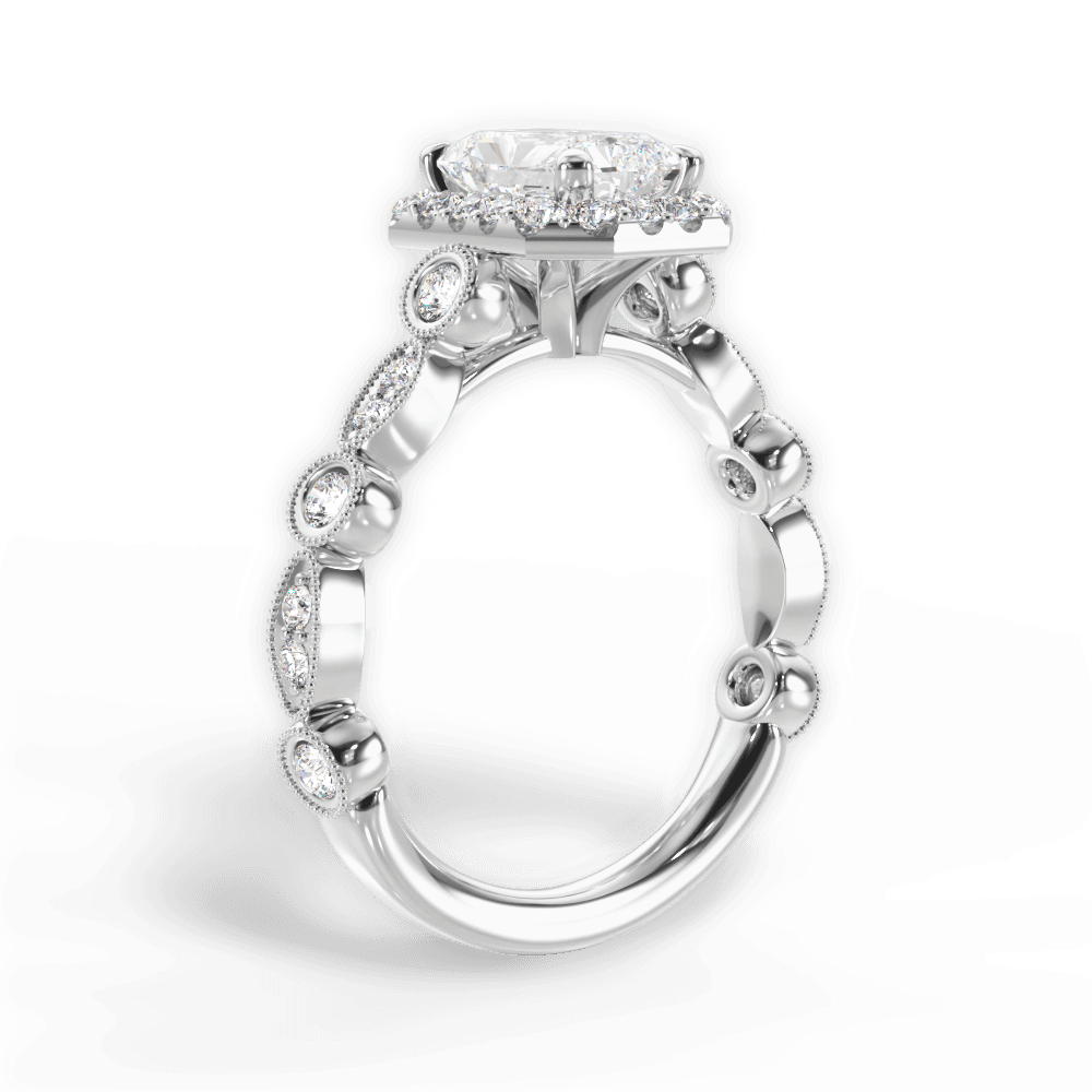 Irene Radiant Cut Lab Grown Diamond 14Kt White Gold Engagement Ring - View 4