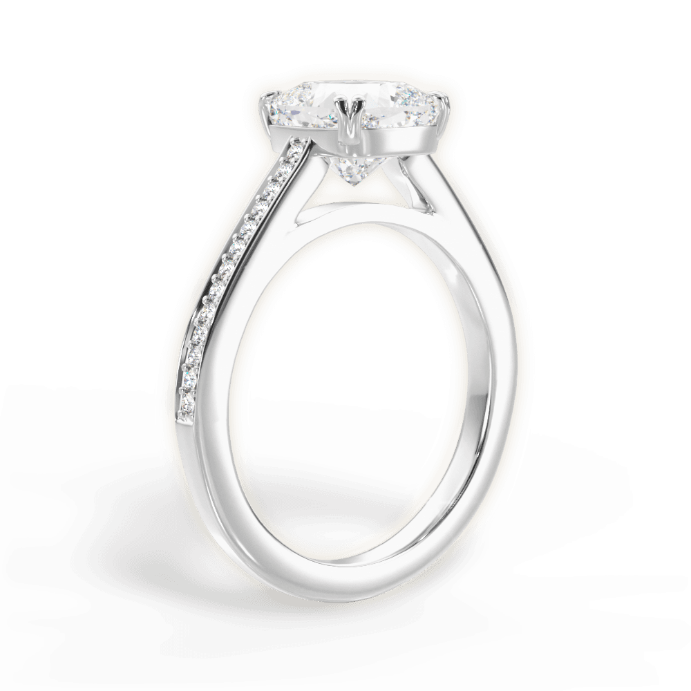 Denise Cushion Cut Lab Grown Diamond 18Kt White Gold Engagement Ring - View 2