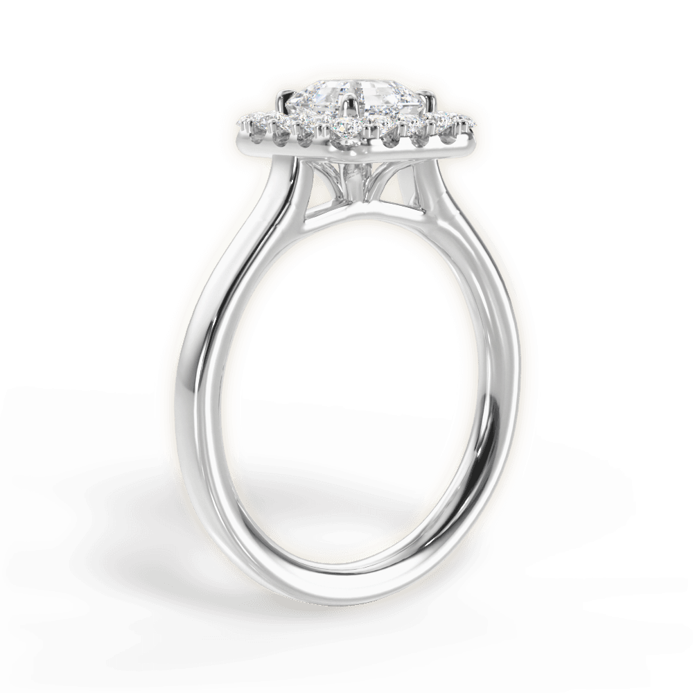 Fiona Asscher Cut Lab Grown Diamond 14Kt White Gold Engagement Ring - View 2
