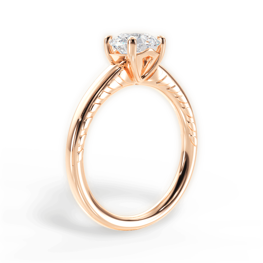 Annette Round Cut Lab Grown Diamond 18Kt Rose Gold Engagement Ring - View 4
