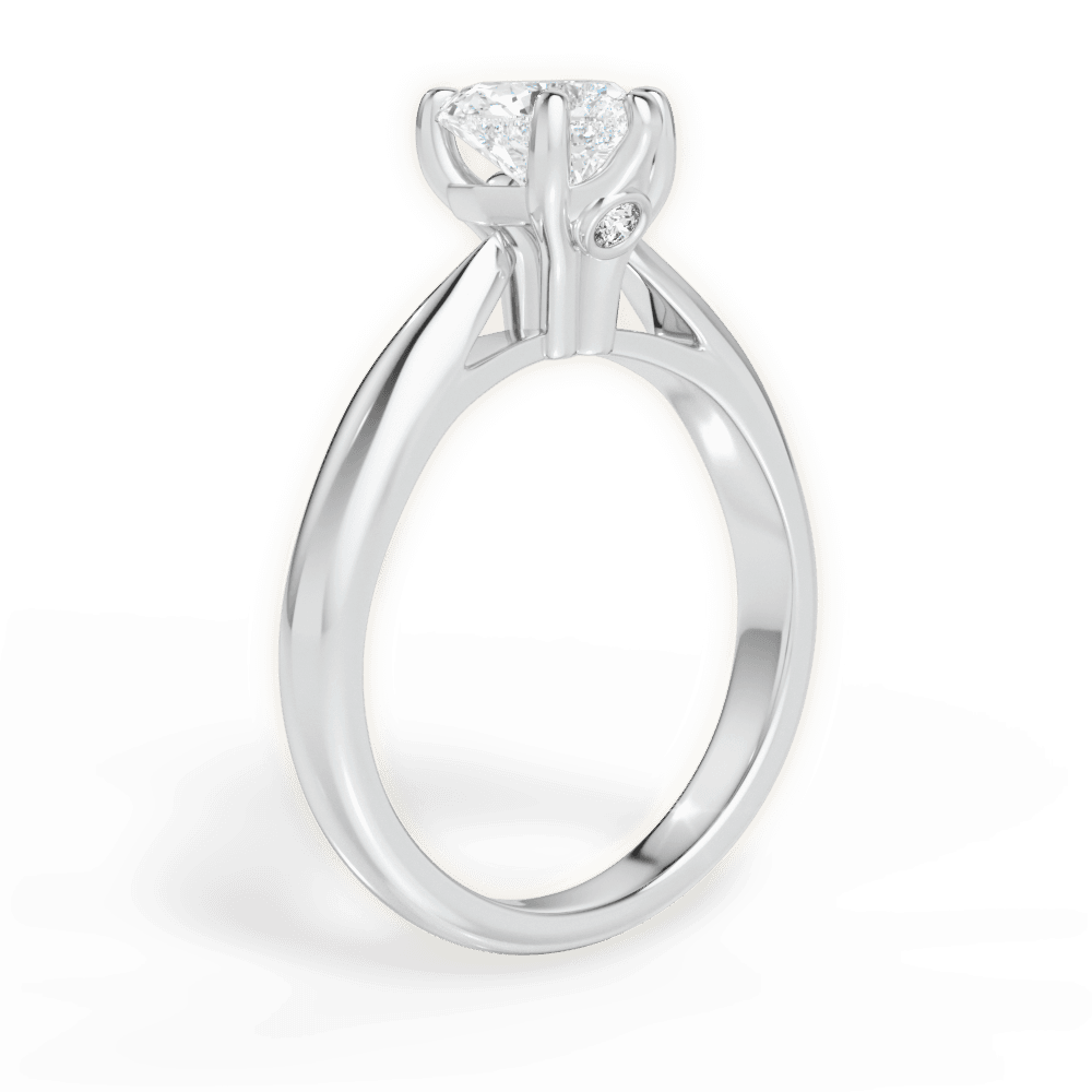 Beverly Heart Cut Lab Grown Diamond 14Kt White Gold Engagement Ring - View 2
