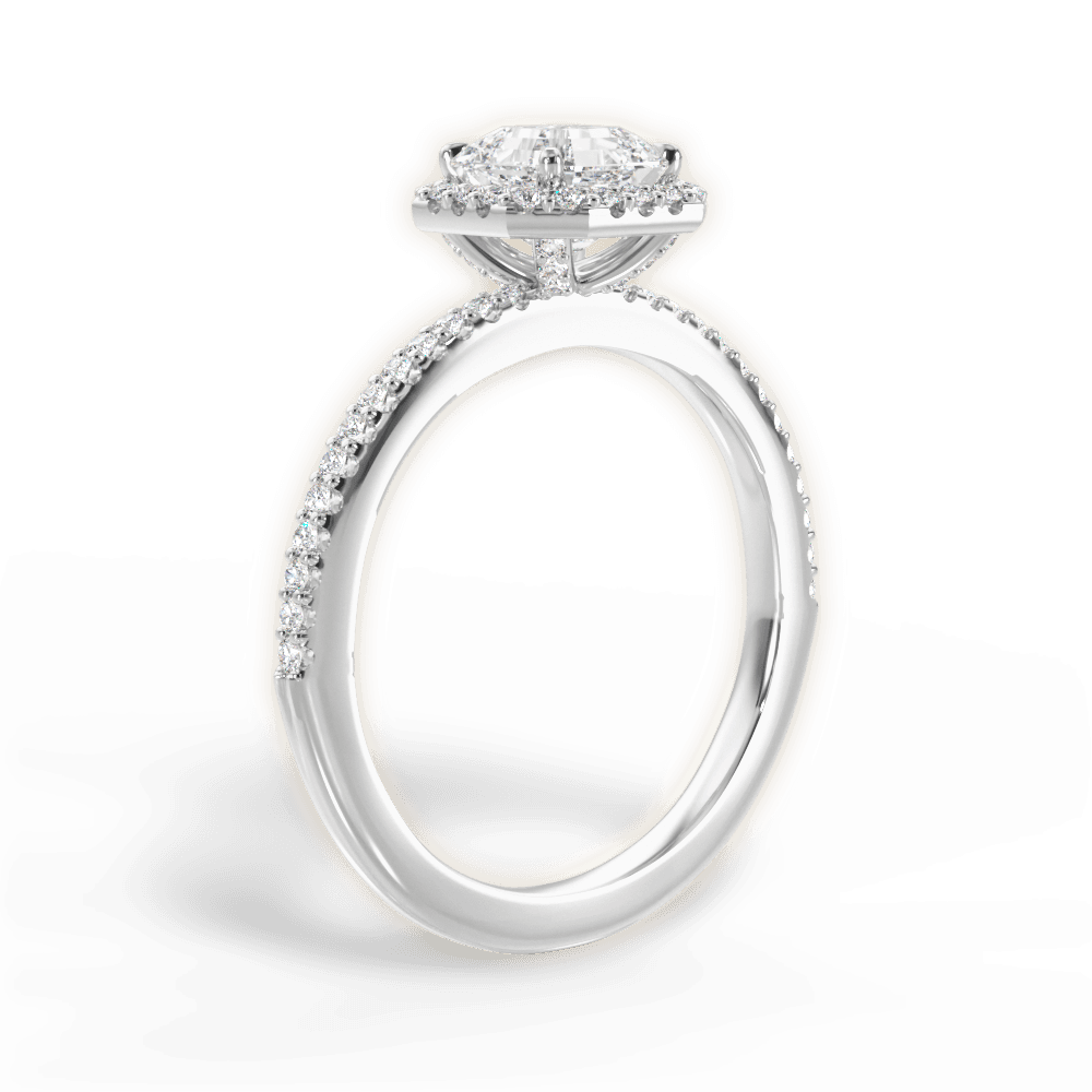 Joanne Asscher Cut Lab Grown Diamond 14Kt White Gold Engagement Ring - View 3