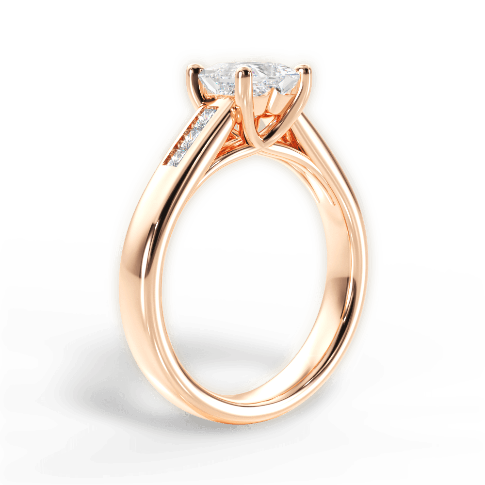 Brittany Princess Cut Lab Grown Diamond 18Kt Rose Gold Engagement Ring - View 2