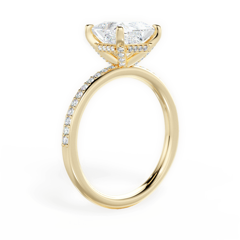 Janice Princess Cut Lab Grown Diamond 18Kt Yellow Gold Engagement Ring - View 2